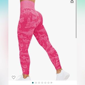 Women Seamless Leggings Contour High Waist Pink Camo
